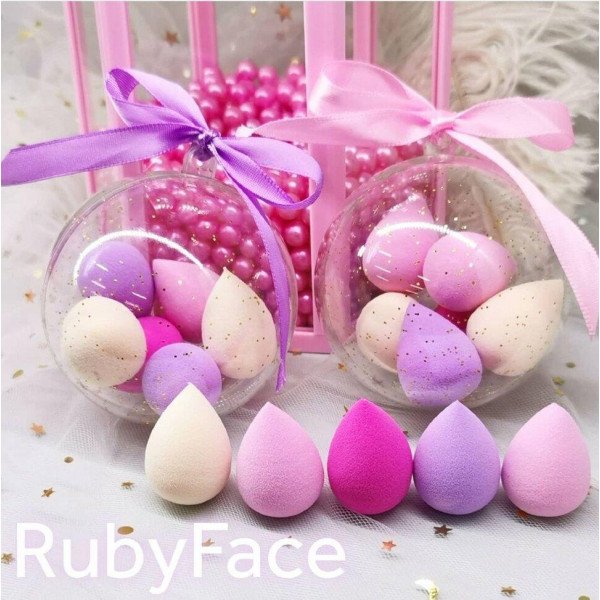 Мини спонжи для макияжа в футляре 5 в 1 Ruby Face