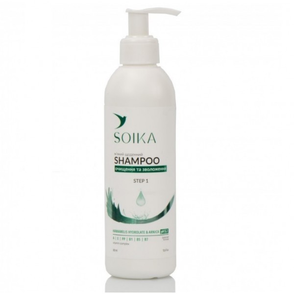 Шампунь для волосся Soika "Очищення та зволоження" Hamamelis Hydrolate Arnica 300 мл