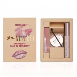 Подарунковий набір NEVERTI Beauty Box (блиск для губ, туш для вій, віск для брів)