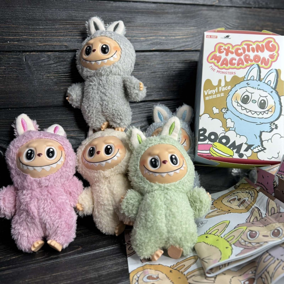 LABUBU EXCITING MACARON 4個セット Купить оригинальные игрушки Labubu EXITING MACARON