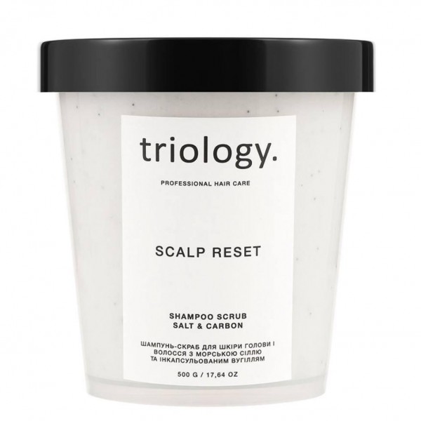 Шампунь-скраб для шкіри голови та волосся з морською сіллю та інкапсульованим вугіллям Triology Scalp Reset 500 г