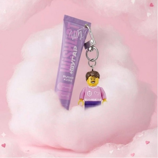 Бальзам-блиск для губ WiSHLiST & ШУГАР LIP GLOSS BALM SUGAR KISS 10 мл + іграшка-брелок "Лего Олєга"