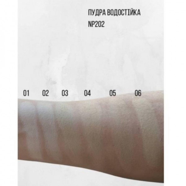 Пудра водостойкая для лица NEVERTI Creamy Waterproof Powder 10 г NP202