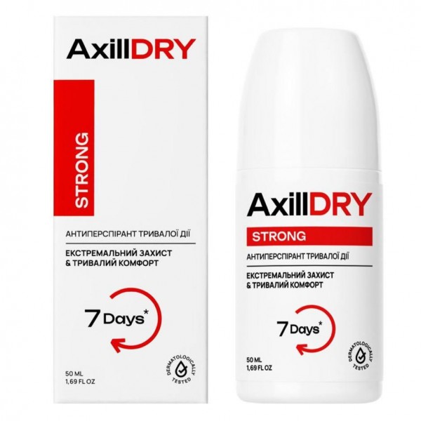 Кульковий антиперспірант тривалої дії AxillDRY Strong до 7 днів 50 мл