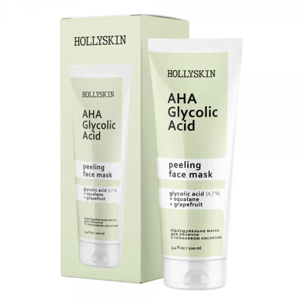 Відлущувальна маска для обличчя з гліколевою кислотою Hollyskin Glycolic AHA Acid Face Mask 100 мл