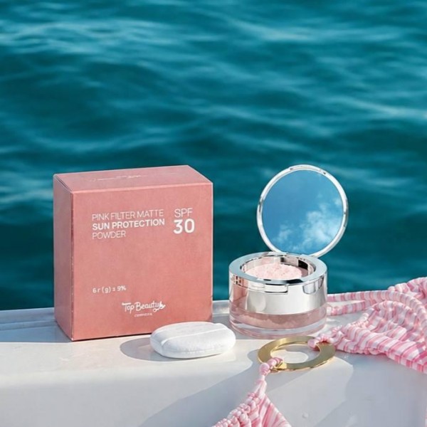 Пудра матуюча рожева сонцезахисна Top Beauty Pink Filter Matte Sun Protection Powder SPF 30 6 г