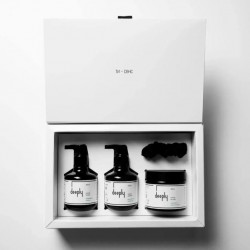 Відновлюючий набір для пошкодженого волосся Deeply restoring hair (шампунь, кондиціонер, маска, резинка)