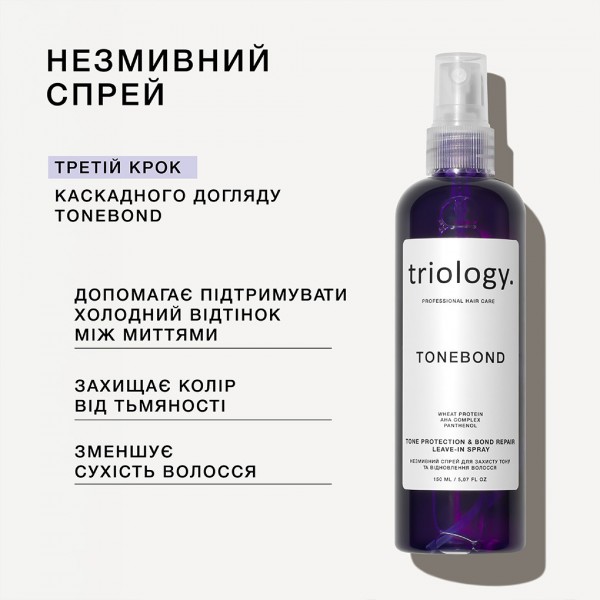 Незмивний спрей для захисту тону та відновлення волосся Triology TONEBOND 150 мл