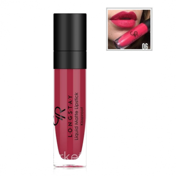 Помада для губ Golden Rose Longstay Liquid Matte №6, Харчування Помада для губ Golden Rose Longstay Liquid Matte №6, Харчування