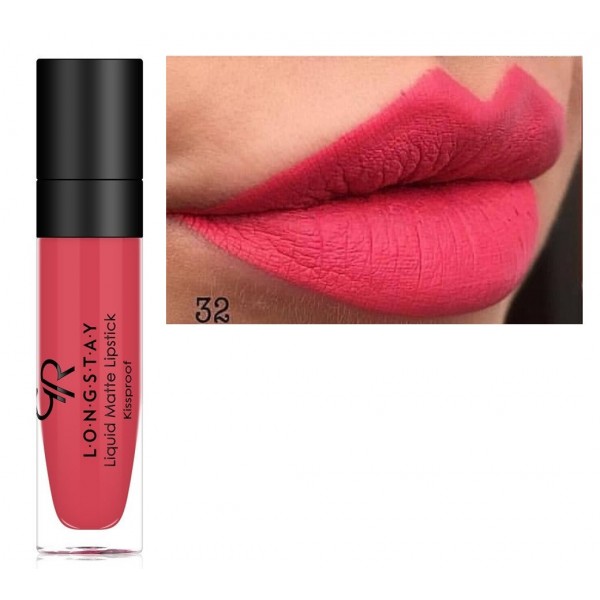 Помада для губ Golden Rose Longstay Liquid Matte №32, Матування Помада для губ Golden Rose Longstay Liquid Matte №32, Матування