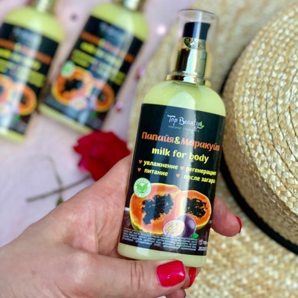 Молочко для тіла фруктове Top Beauty Milk For Bode 100 мл Папайя та Маракуйя Молочко для тіла фруктове Top Beauty Milk For Bode 100 мл Папайя та Маракуйя