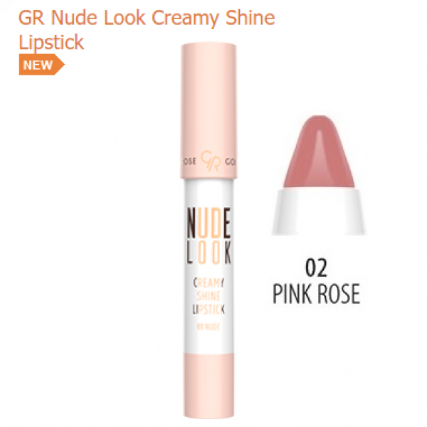 Кремова помада-олівець Golden Rose Nude Look Creamy Shine Lipstick 02 Pink Rose