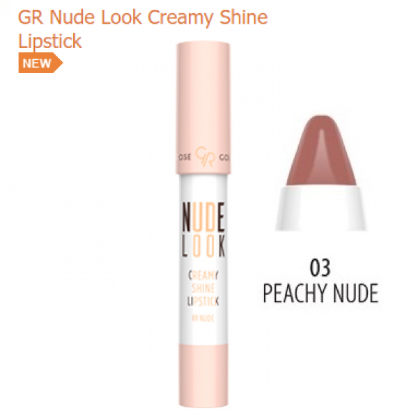 Кремова помада-олівець Golden Rose Nude Look Creamy Shine Lipstick 03 Peachy Nude Кремова помада-олівець Golden Rose Nude Look Creamy Shine Lipstick 03 Peachy Nude