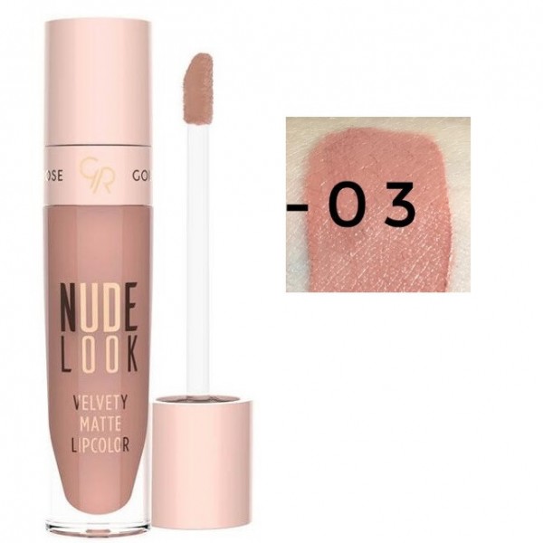 Рідка матова помада Golden Rose Nude Look Velvety Matte Lipcolor 03 Rosy Nude Рідка матова помада Golden Rose Nude Look Velvety Matte Lipcolor 03 Rosy Nude