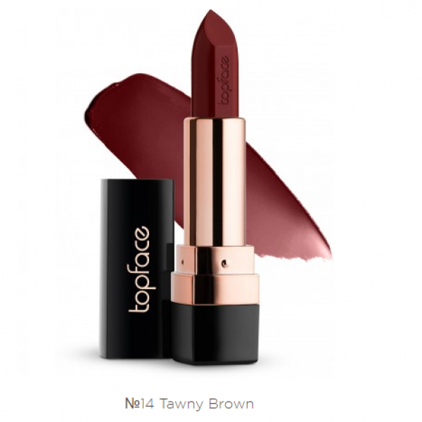 Кремова губна помада для губ TopFace Instyle Creamy PT-156 14 Tawny Brown
