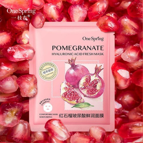 Тканинна маска для обличчя з екстрактом гранату One Spring Pomegranate