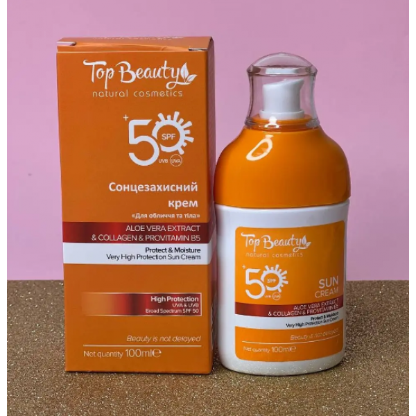 Крем солнцезащитный для лица и тела Top Beauty SPF50 100 мл