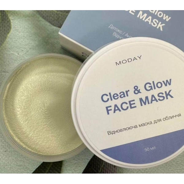 Відновлююча маска-антистрес для обличчя Moday Clear & Glow Face Mask 50 мл Відновлююча маска-антистрес для обличчя Moday Clear & Glow Face Mask 50 мл