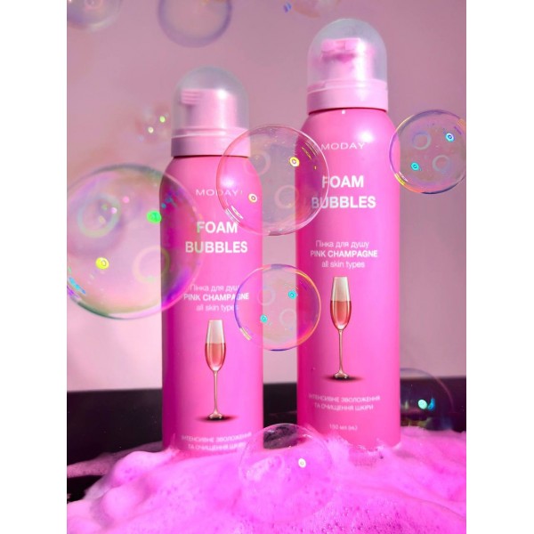 Бульбашкова пінка для душу MODAY FOAM BUBBLES PINK CHAMPAGNE з ароматом рожевого шампанського 150 мл Бульбашкова пінка для душу MODAY FOAM BUBBLES PINK CHAMPAGNE з ароматом рожевого шампанського 150 мл