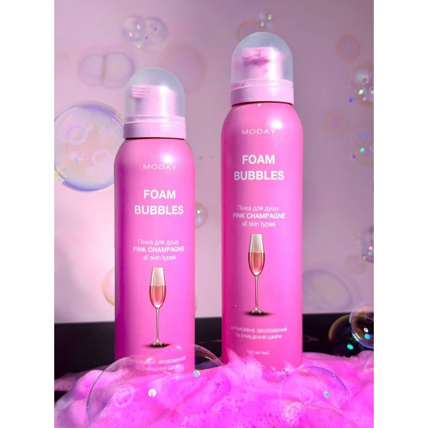 Бульбашкова пінка для душу MODAY FOAM BUBBLES PINK CHAMPAGNE з ароматом рожевого шампанського 150 мл Бульбашкова пінка для душу MODAY FOAM BUBBLES PINK CHAMPAGNE з ароматом рожевого шампанського 150 мл