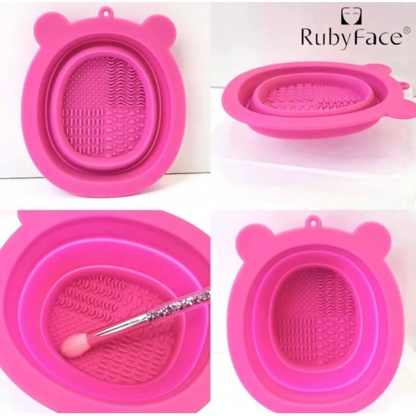 Силіконова миска для миття пензликів та спонжів Ruby Face Mini-folding clean bowl Силіконова миска для миття пензликів та спонжів Ruby Face Mini-folding clean bowl