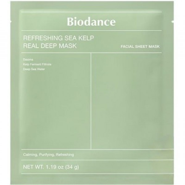 Гідрогелева маска для обличчя з морськими водоростями Biodance Refreshing Sea Kelp Real Deep Mask 34 г Гідрогелева маска для обличчя з морськими водоростями Biodance Refreshing Sea Kelp Real Deep Mask 34 г