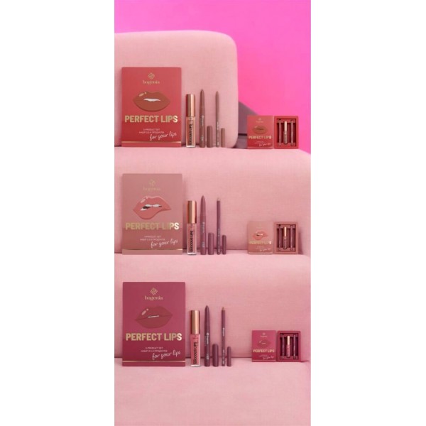 Подарочный набор для губ Bogenia Perfect Lips 3-product set (помада-карандаш, блеск для губ, карандаш для губ) Подарочный набор для губ Bogenia Perfect Lips 3-product set (помада-карандаш, блеск для губ, карандаш для губ)