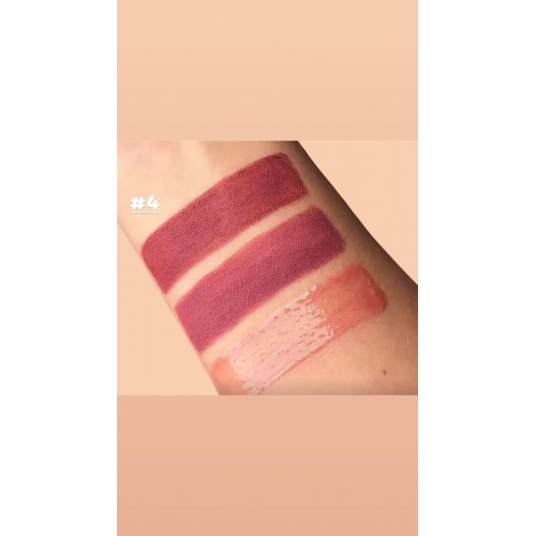 Подарунковий набір для губ Bogenia Perfect Lips 3-product set (помада-олівець, блиск для губ, олівець для губ) №004