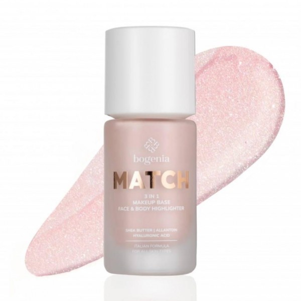 База-хайлайтер під макіяж Bogenia MATCH 3 in1 Makeup Base, Face & Body Highlighter 35 мл База-хайлайтер під макіяж Bogenia MATCH 3 in1 Makeup Base, Face & Body Highlighter 35 мл