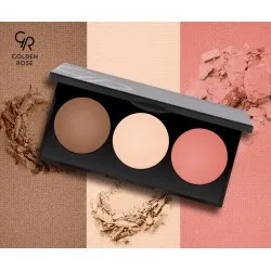 Набор для контуринга Golden Rose Metals Sculpting Palette (контур, хайлайтер, румяна)