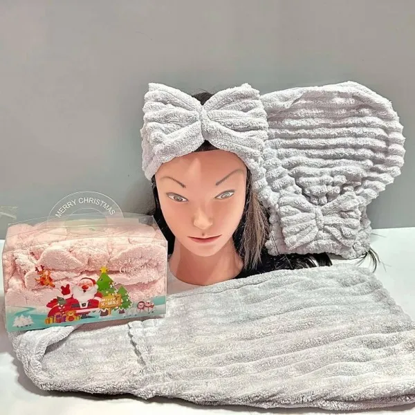 Подарочный набор 3 в 1 ( повязка, шапка-полотенце, полотенце-тюрбан) МК Cosmetics Подарочный набор 3 в 1 ( повязка, шапка-полотенце, полотенце-тюрбан) МК Cosmetics
